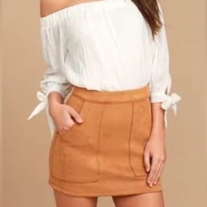 Tan suede skirt